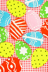 Felt Easter eggs on craft paper background
