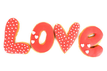 Cookies for valentines day isolated on white