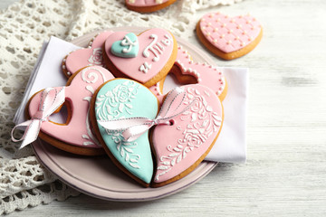 Heart shaped cookies for valentines day