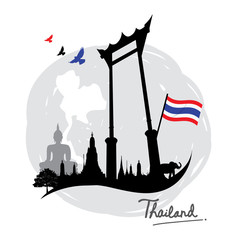 Thailand Place Landmark Travel icon cartoon vector