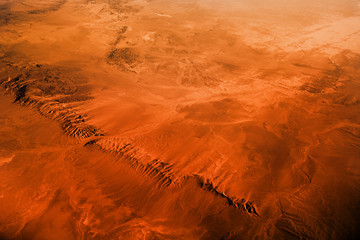 Gobi desert view from the airplane.