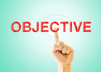 Index finger touch to the word 