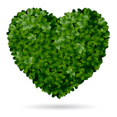 Naklejka na ściany i meble Foliage heart, symbol of love for nature.