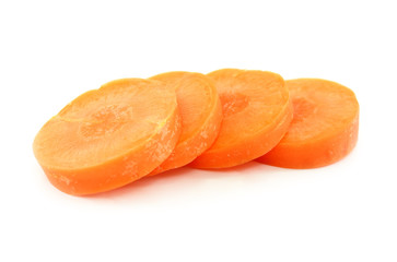 Naklejka na ściany i meble Sliced carrot isolated on white