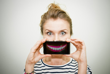 Woman with smartphone concept