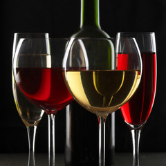 Red and white wine