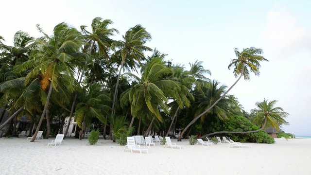 Sand beach and ocean wave, South Male Atoll. Maldives