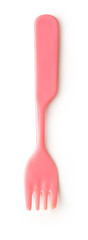 Pink plastic tableware fork