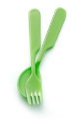 Dish, spoon and fork