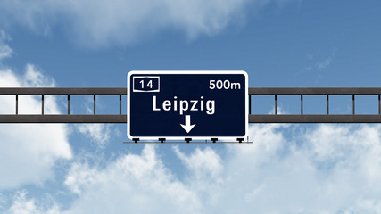 Leipzig Germany Highway Road Sign