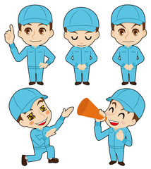 帽子の作業者の告知用カット(酪農イメージ)