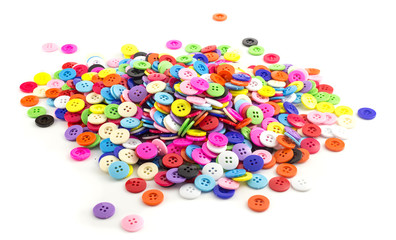 Heap of colorful clasper on white
