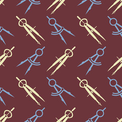 seamless background with different compasses