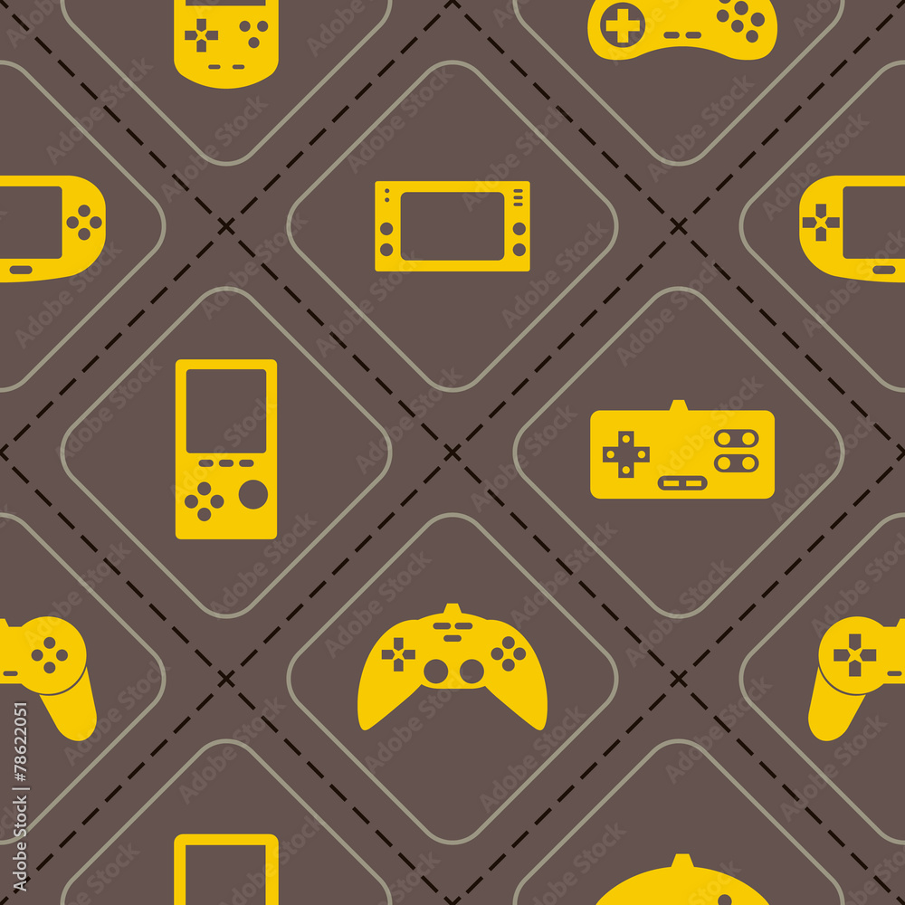 Wall mural seamless background with game consoles for your design