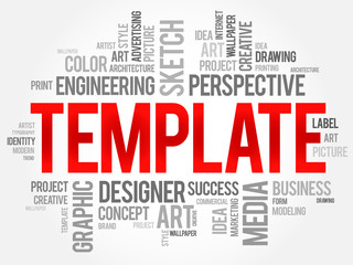 TEMPLATE word cloud, business concept