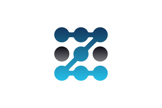 Z letter dots technology logo