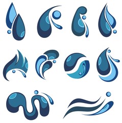Abstract symbols of a drop water