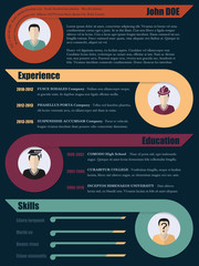 Cool resume with colorful ribbons