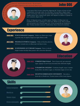 Cool resume with colorful ribbons