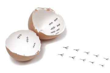 Egg with countdown marks