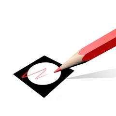 Foto auf Acrylglas Stemmen met het rode potlood © emieldelange
