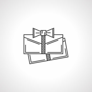Black line vector icon for gift envelopes