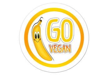 Go Vegan - Aufkleber - Sticker