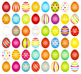 Collection Easter Eggs Pattern Rainbow