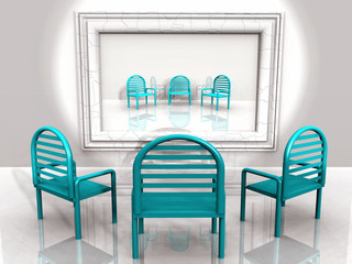 blue chairs