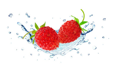 wild strawberry and water splash