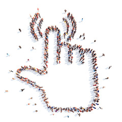 People in the form of an abstract symbol business.