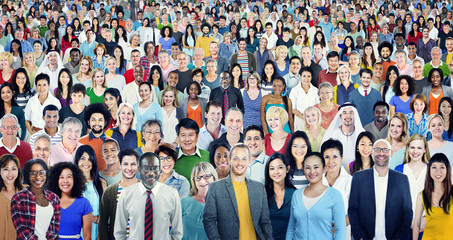 Large Group Diverse Multiethnic Cheerful People Concept
