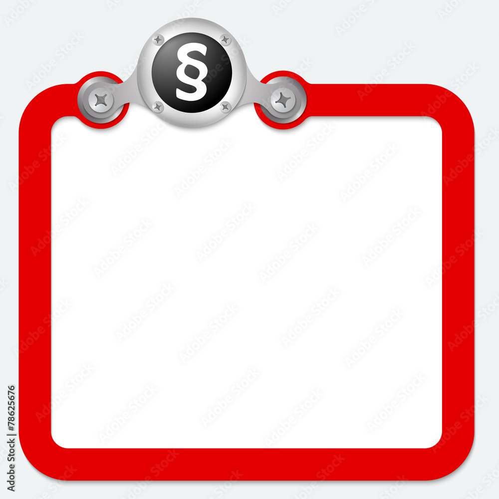 Poster red frame for text and paragraph mark