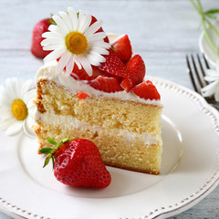 Tasty piece of summer cake