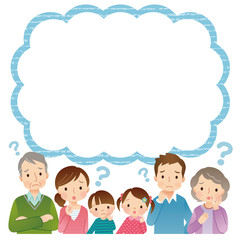 疑問　3世代家族　吹き出し