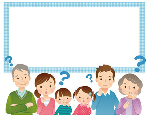 疑問　3世代家族　コピースペース