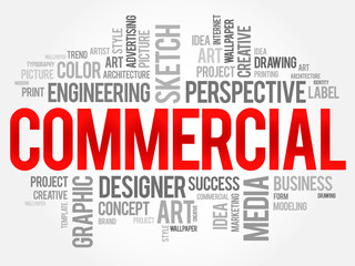 Fototapeta premium COMMERCIAL word cloud, business concept
