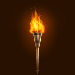Torch illustration icon poster