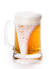 glass of beer foam