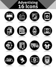 Advertising Icons Black