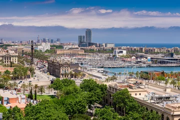 Photo sur Plexiglas Barcelona Vue aérienne du port de Barcelone, Espagne