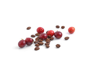 coffee beans on white background.