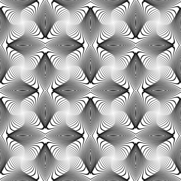 Design seamless monochrome whirl lines background © amicabel