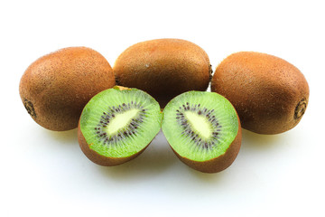 Kiwi fruits isolated on white background