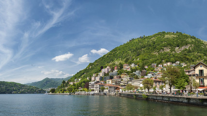 Fototapeta na wymiar Panoramic view of Como lake, Italy