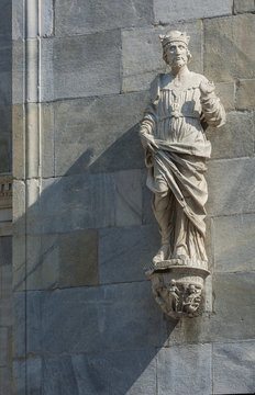 Sculpture of Cathedral in Como city, Lombardy, Italy