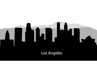 Naklejka premium the city angels silhouette