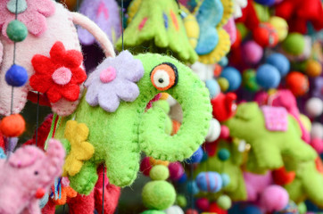 Colorful doll made by cloth