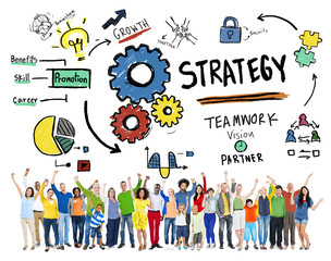 Fototapeta premium Strategy Solution Tactics Teamwork Growth Vision Concept