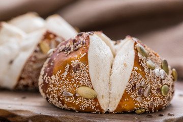 Pretzel Rolls (with Seeds)